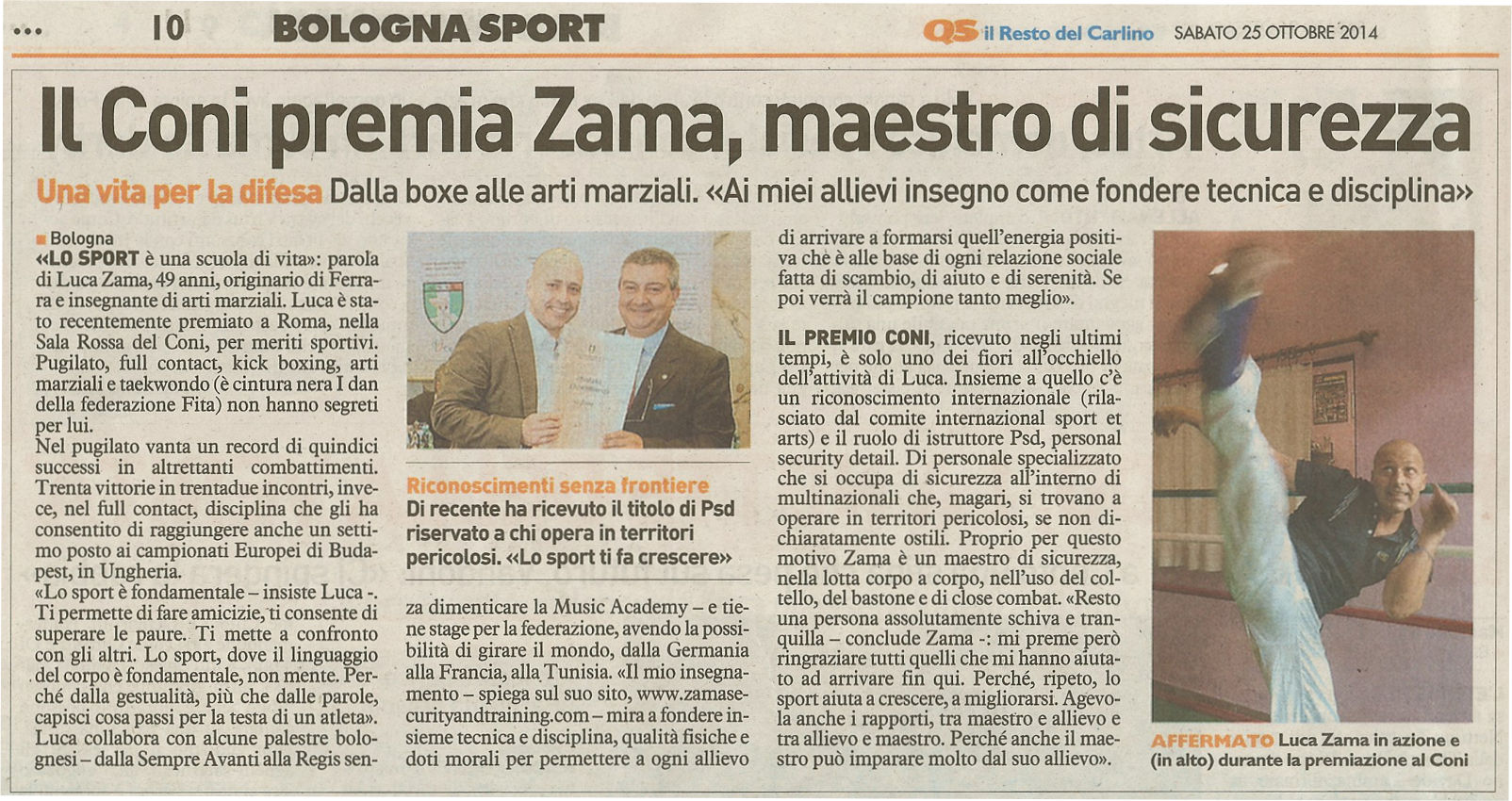 Luca Zama - Articolo Premio CONI